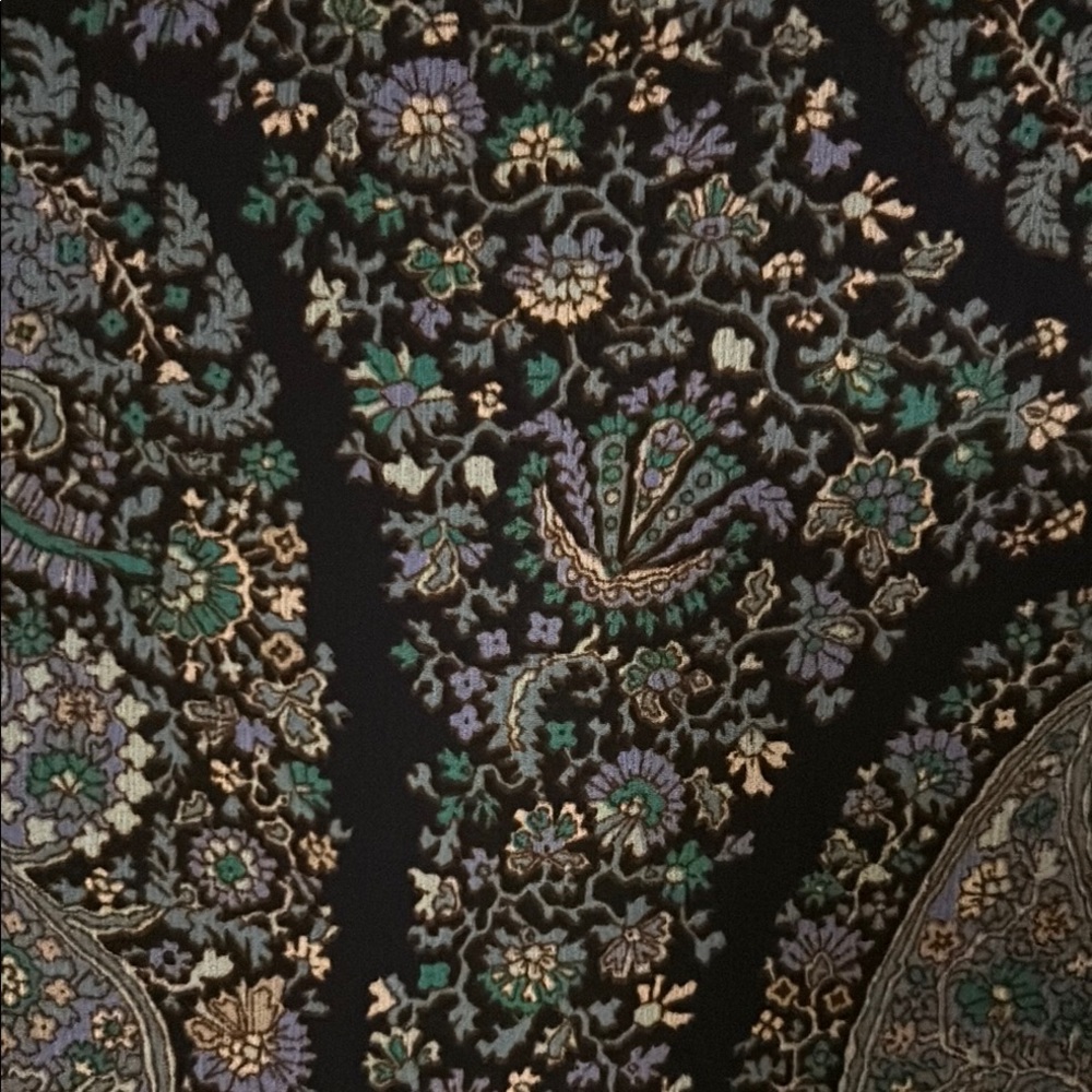 Navy Blue and bits of Green Paisley Dress - Picture 3 of 5